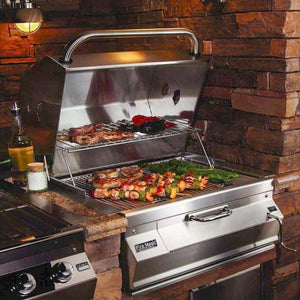Fire Magic Legacy 24-inch Charcoal Built-In BBQ Grill with Smoker Oven/Hood Z344143