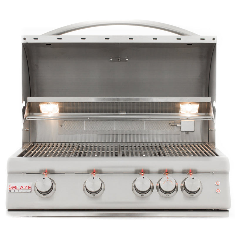 Blaze Gas Grill - 4 Burner LTE Grill Built-In Propane Gas with Lights BLZ-4LTE2-LP
