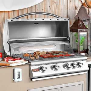 Blaze Gas Grill - 4 Burner LTE Grill Built-In Natural Gas Grill with Lights BLZ-4LTE2-NG