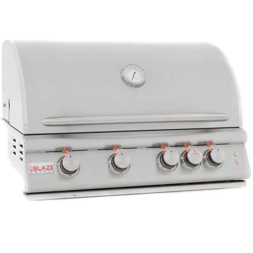 Blaze Gas Grill - 4 Burner LTE Grill Built-In Natural Gas Grill with Lights BLZ-4LTE2-NG