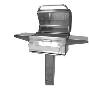 Fire Magic Legacy 22-Inch Smoker Charcoal BBQ Grill On Patio Post Z368214